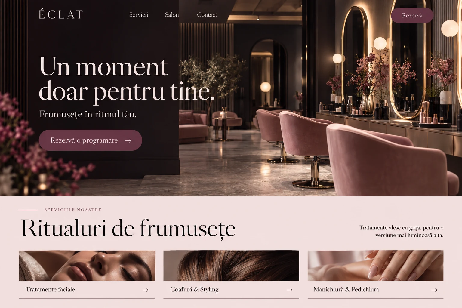 Concept demo de website ÉCLAT