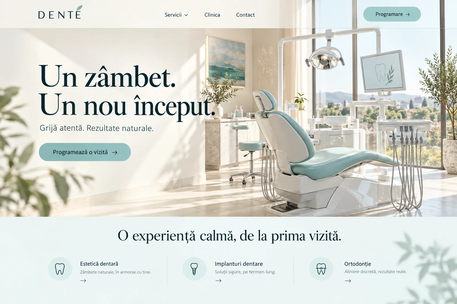 Concept demo de website DENTÉ