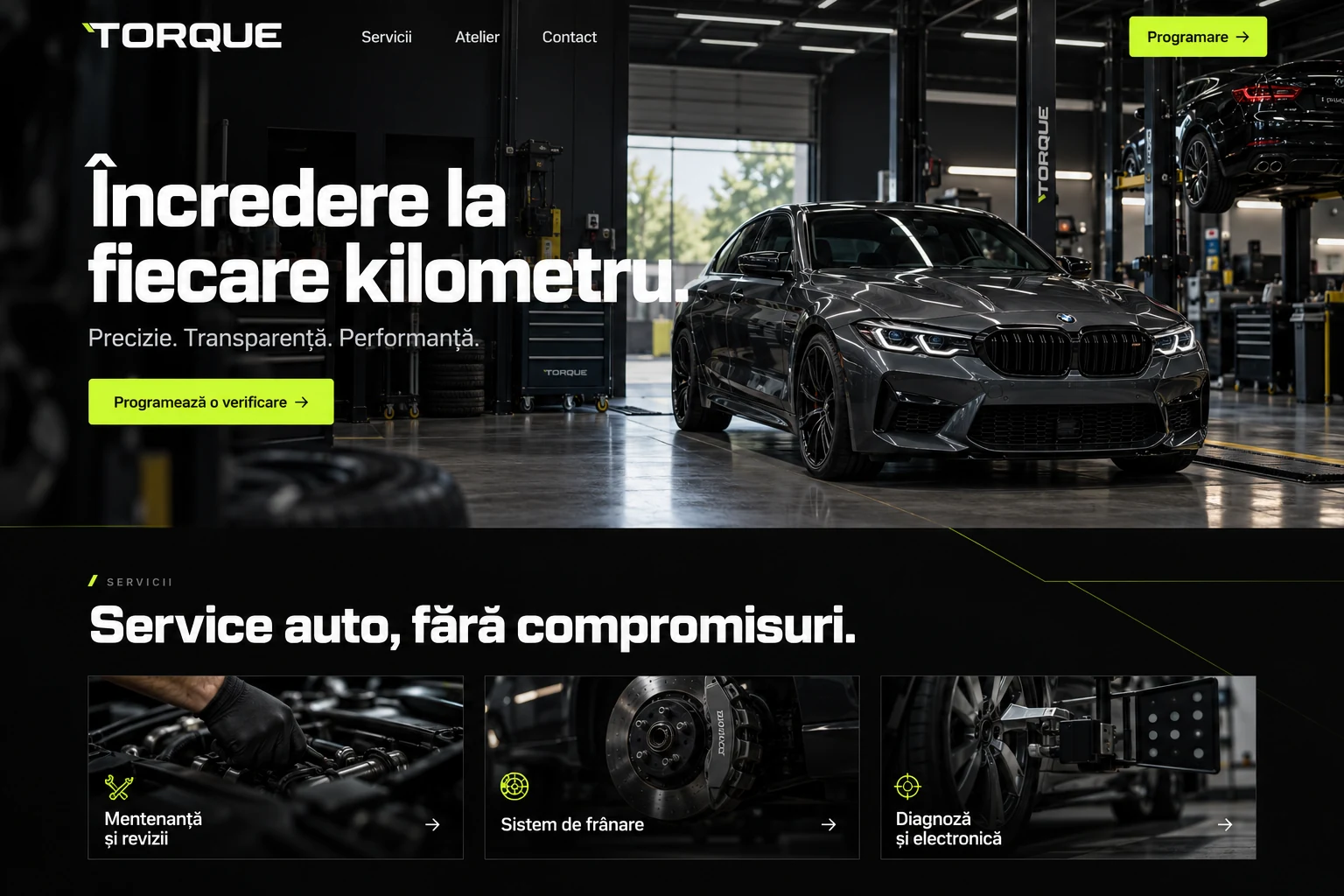 Concept demo de website TORQUE